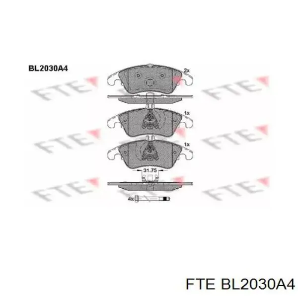 Передние тормозные колодки BL2030A4 FTE