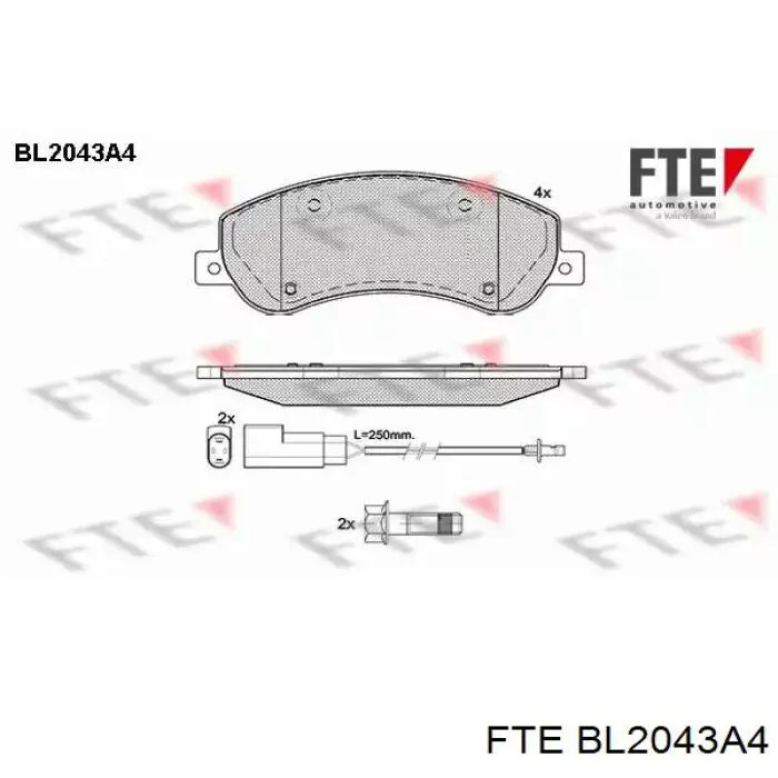 BL2043A4 FTE колодки тормозные передние дисковые