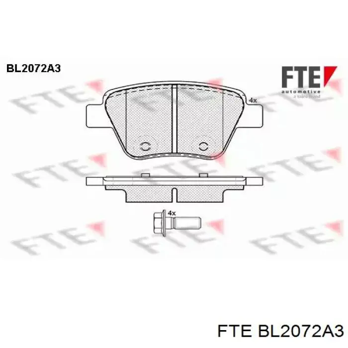 BL2072A3 FTE колодки тормозные задние дисковые