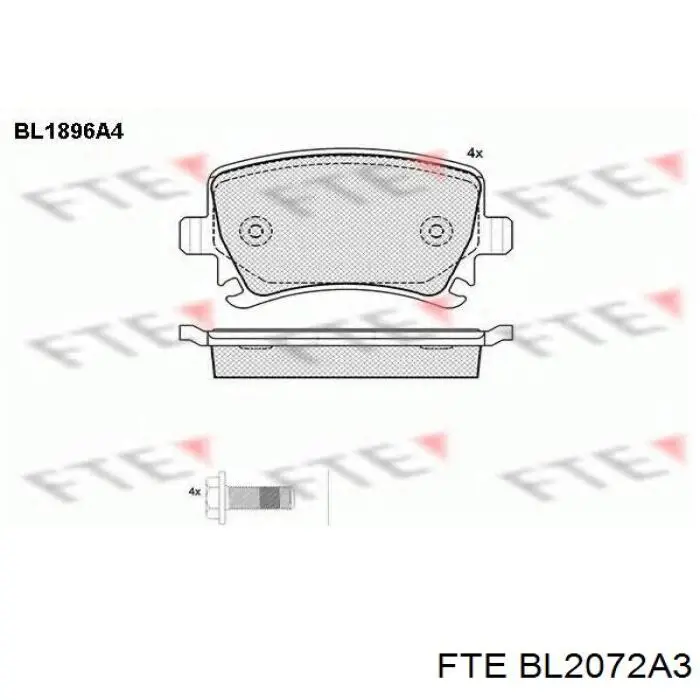 Купить BL2072A3 FTE Колодки тормозные задние, дисковые