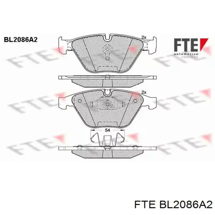 BL2086A2 FTE колодки тормозные передние дисковые