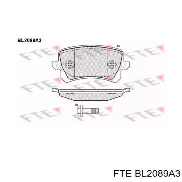 BL2089A3 FTE колодки тормозные задние дисковые