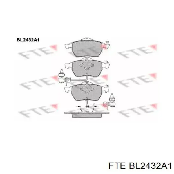 BL2432A1 FTE передние тормозные колодки