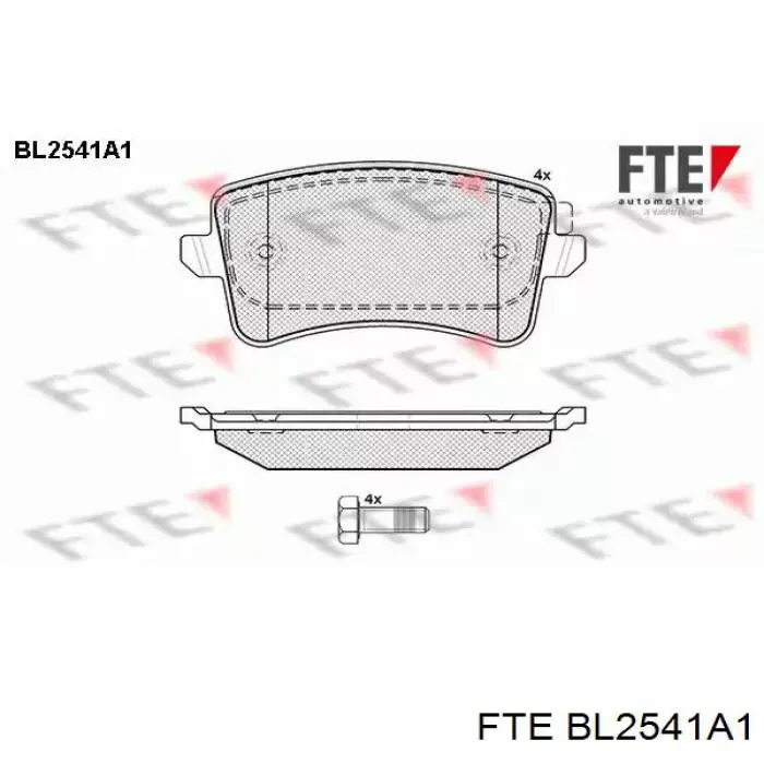 BL2541A1 FTE колодки тормозные задние дисковые