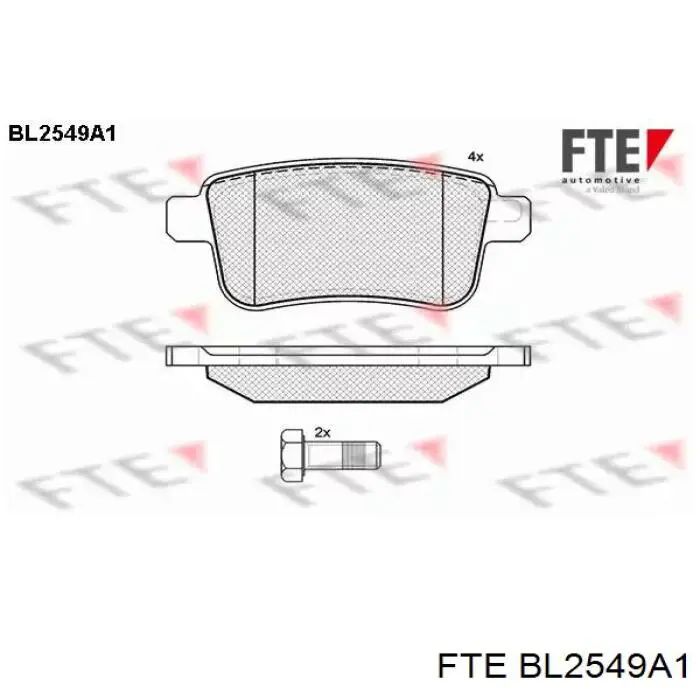 Задние тормозные колодки BL2549A1 FTE