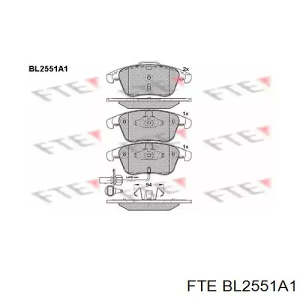BL2551A1 FTE колодки тормозные передние дисковые