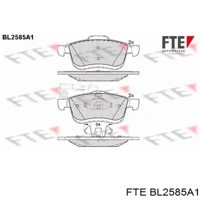 BL2585A1 FTE колодки тормозные передние дисковые