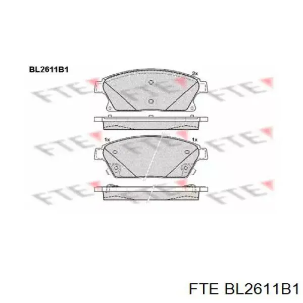 BL2611B1 FTE колодки тормозные передние дисковые