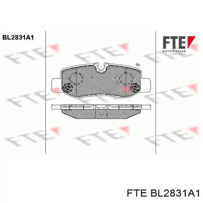 Задние тормозные колодки BL2831A1 FTE