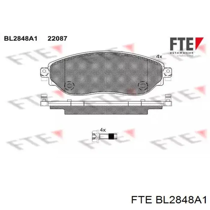 BL2848A1 FTE sapatas do freio dianteiras de disco