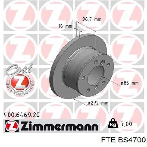 Тормозные диски BS4700 FTE