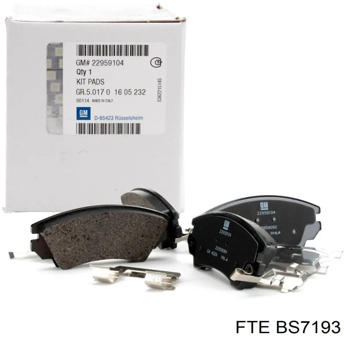 Передние тормозные диски BS7193 FTE