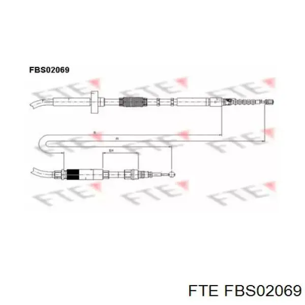 Задний трос ручника FBS02069 FTE