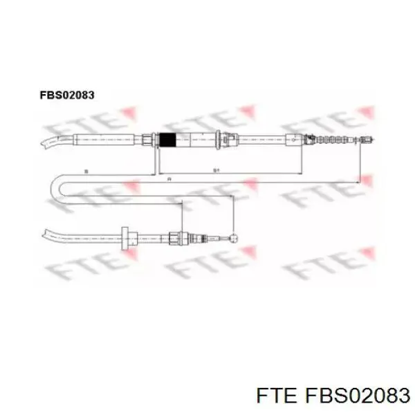 Задний трос ручника FBS02083 FTE