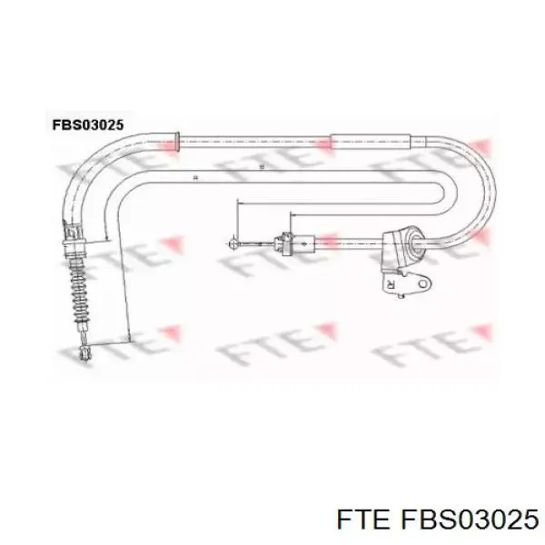 Задний правый трос ручника FBS03025 FTE