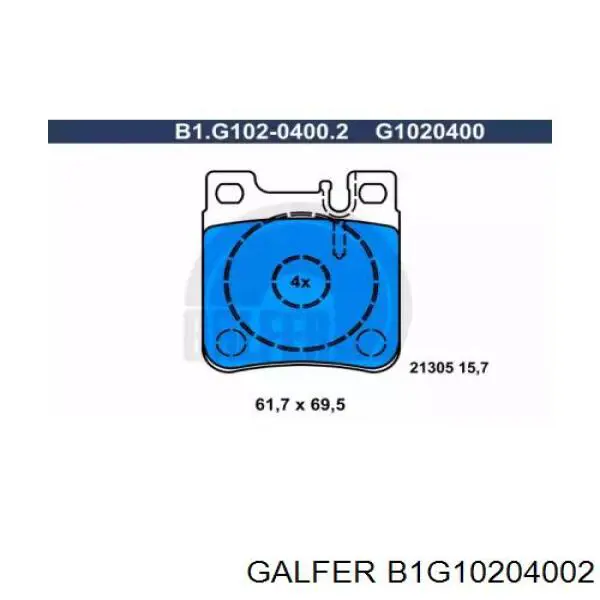 B1G10204002 Galfer колодки тормозные задние дисковые
