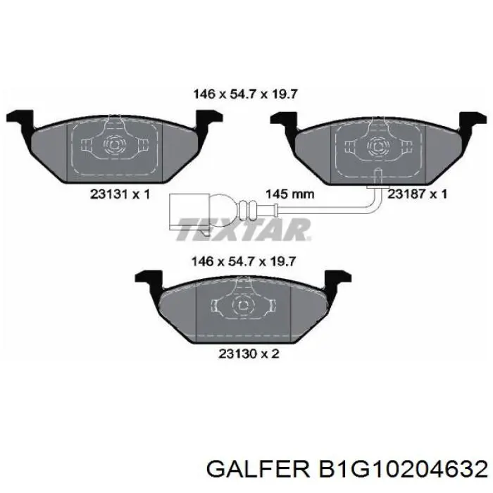 Колодки тормозные передние дисковые GALFER B1G10204632