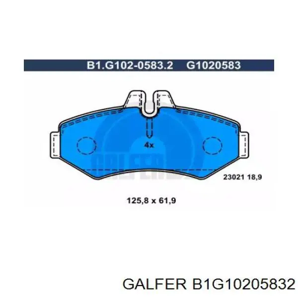 Колодки тормозные задние дисковые GALFER B1G10205832