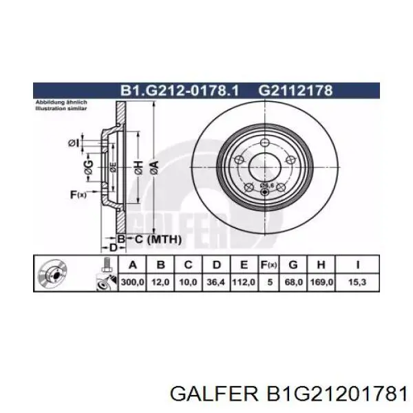 Тормозные диски B1G21201781 Galfer