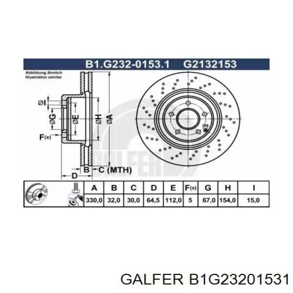 B1G23201531 Galfer disco do freio dianteiro