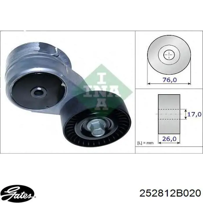 Натяжитель приводного ремня 252812B020 Gates