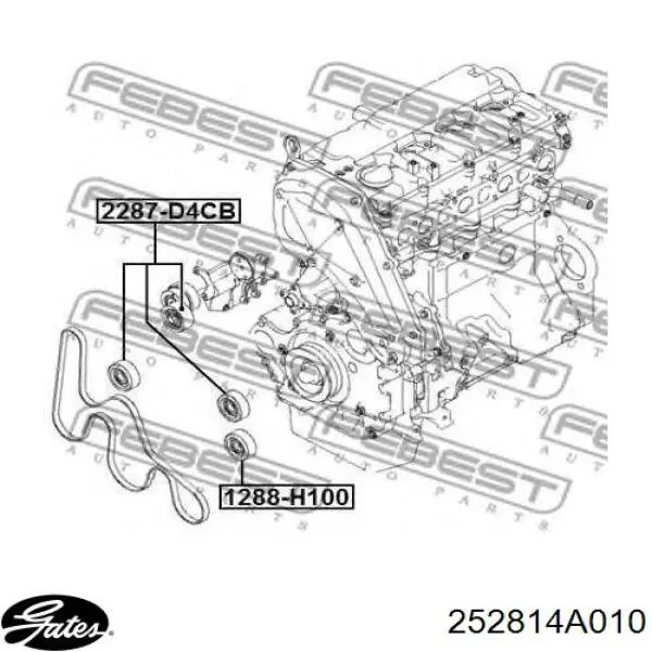 Роликовий модуль натяжителя ремня Gates 252814A010 цена, от 40.39 USD