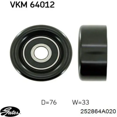 Паразитный ролик приводного ремня Gates 252864A020 цена, от 14.86 USD