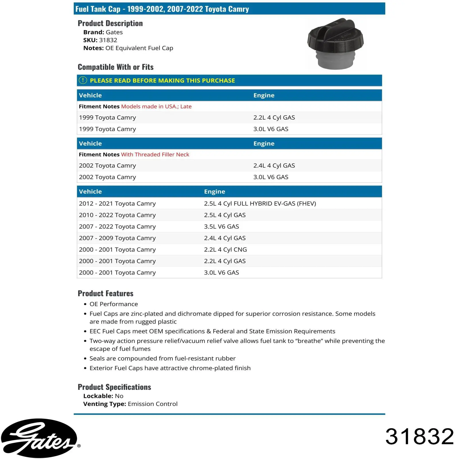 Пробка топливного бака Volvo 9470016 цена, от 6.64 USD