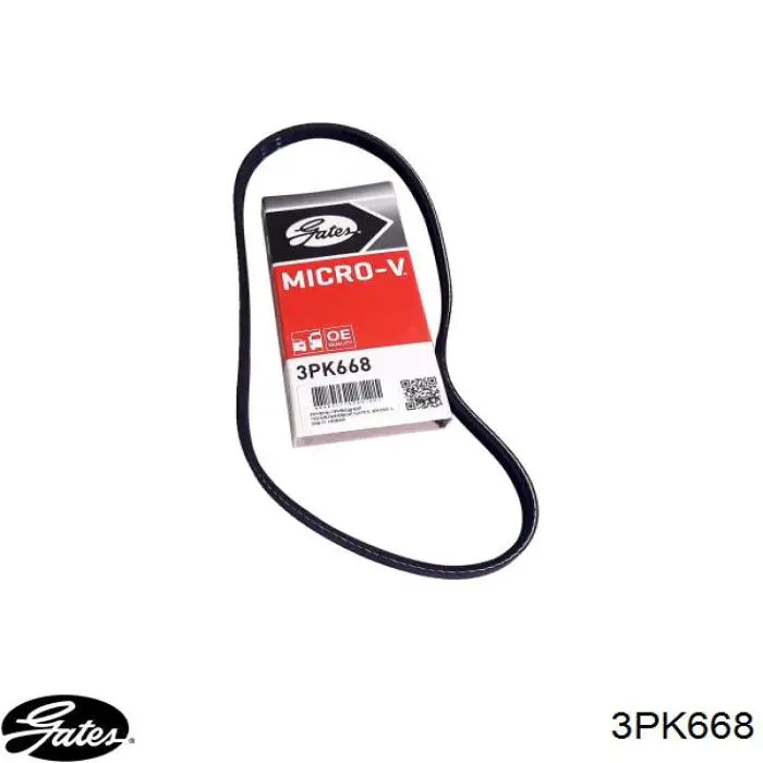 Клиновый ремень Gates 3PK668 цена, от 4.90 USD