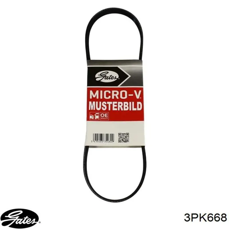 Ремень кондиционера Gates 3PK668