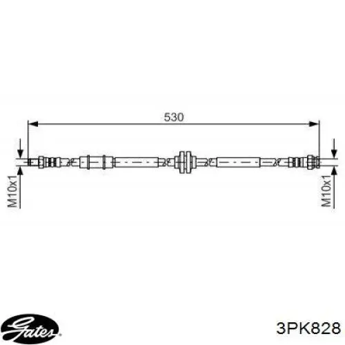 Ремень генератора 3PK828 Gates