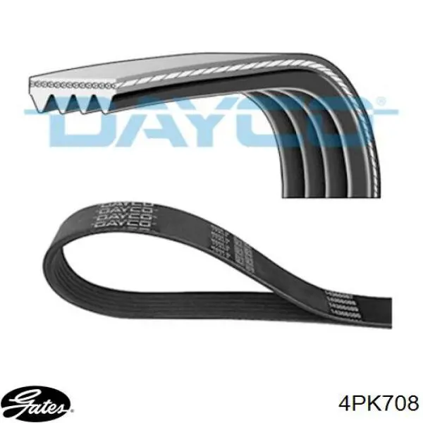 Клиновый ремень Gates 4PK708 цена, от 6.25 USD