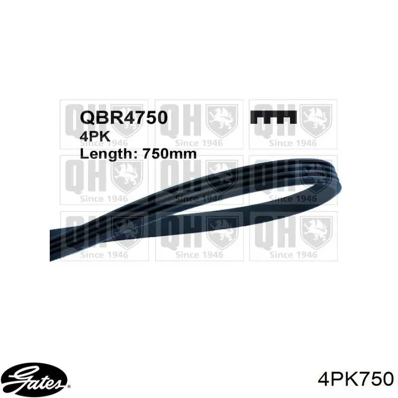 Ремень кондиционера Gates 4PK750