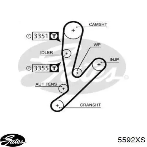 Зубчатый ремень Gates 5592XS цена, от 43.45 USD