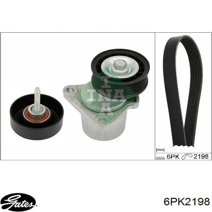 Клиновый ремень Gates 6PK2198 цена, от 19.80 USD
