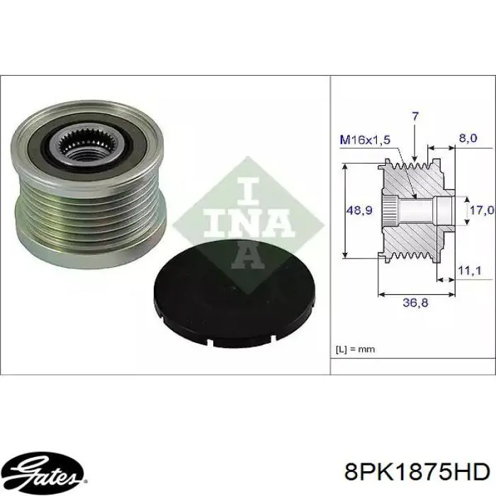 Клиновый ремень Continental/Siemens 8PK1875 цена, от 19.97 USD