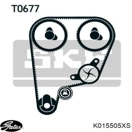 Комплект ГРМ K015505XS Gates