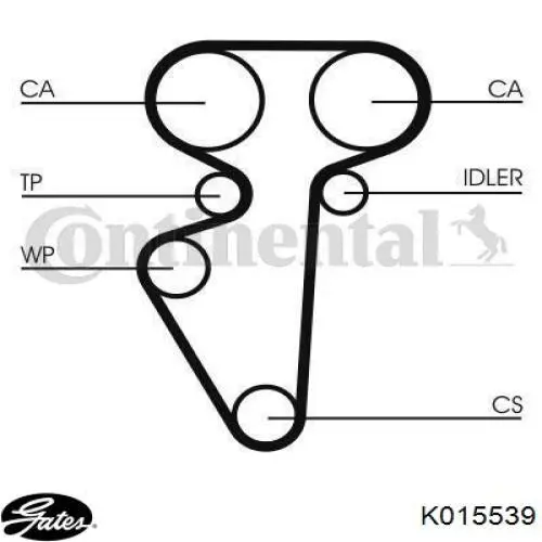 Комплект ГРМ K015539 Gates