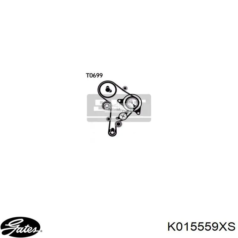 K015559XS Gates Комплект ремня ГРМ