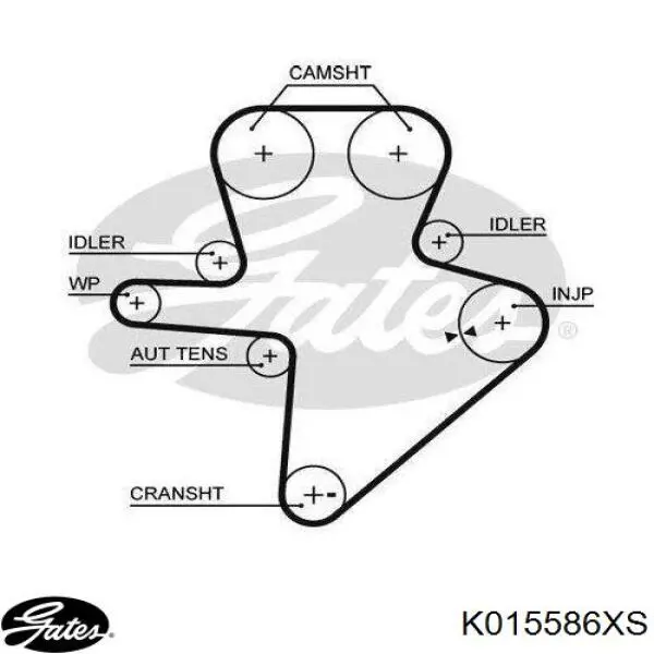 Ремінь ГРМ, комплект K015586XS Gates