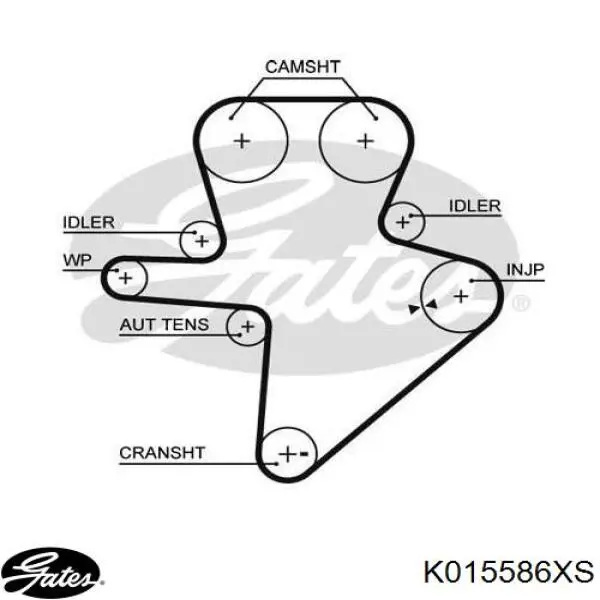 Ремінь ГРМ, комплект K015586XS Gates