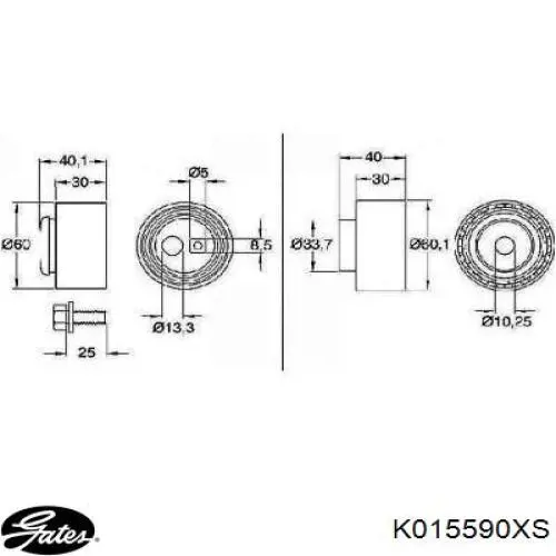 Ремень ГРМ, комплект Gates K015590XS