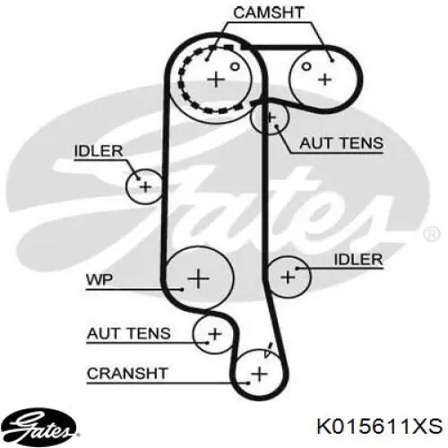 Ремень ГРМ, комплект Gates K015611XS