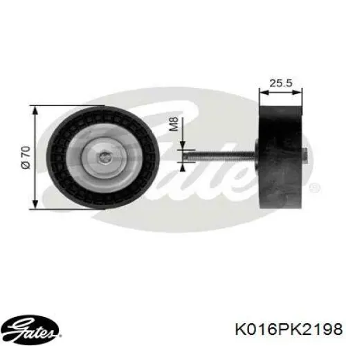 Ремень агрегатов приводной, комплект Gates K016PK2198 цена, от 112.32 USD
