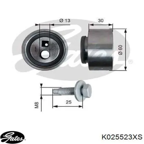 Комплект ГРМ K025523XS Gates