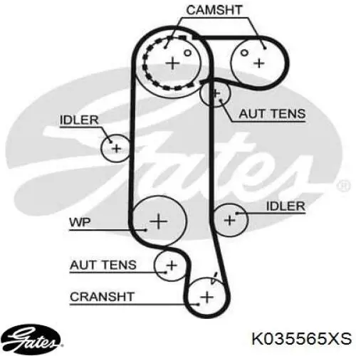 ГРМ ремни, комплект Gates K035565XS цена, от 38.06 USD