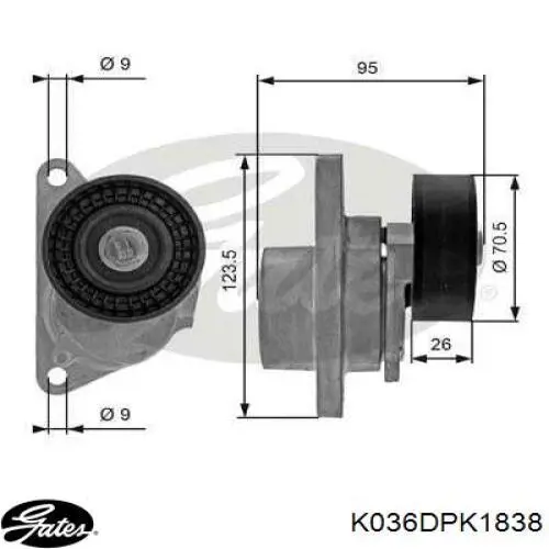 K036DPK1838 Gates Ремень приводной, комплект