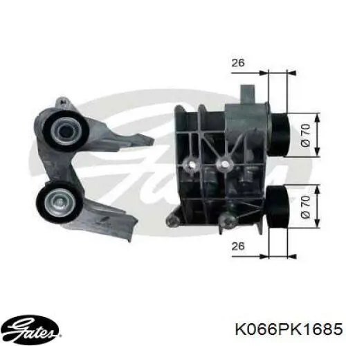 Ремень агрегатов приводной, комплект Gates K066PK1685 цена, от 109.20 USD