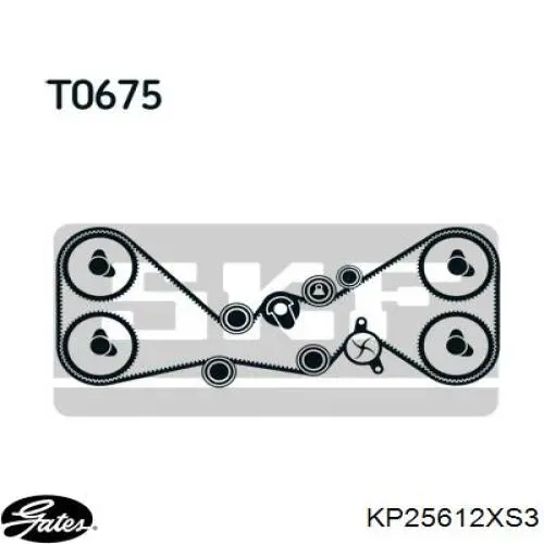 Ремень ГРМ, комплект Gates KP25612XS3