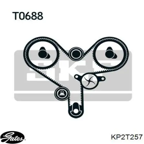 Купить KP2T257 Gates Комплект ГРМ